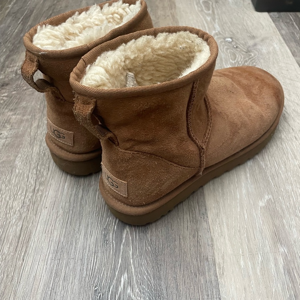 UGG Mini Tan Sheepskin Ankle Boots